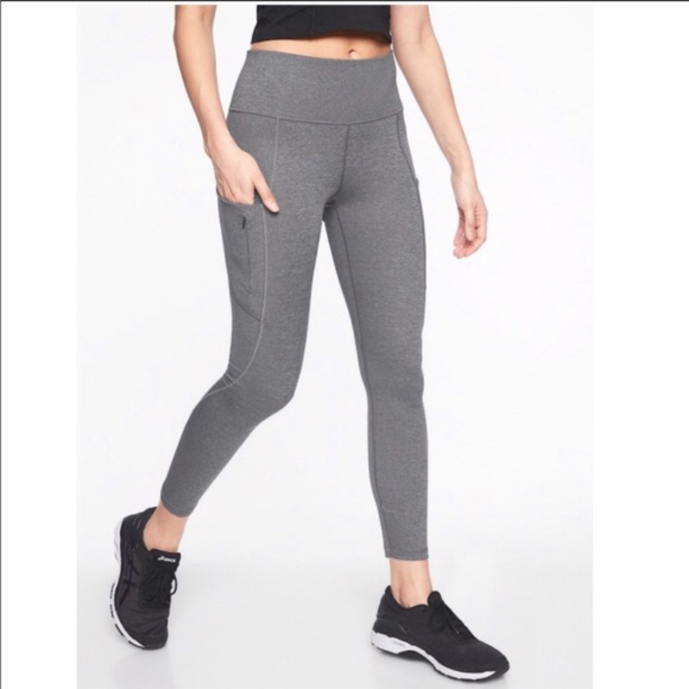 Athleta All-In Gray Pocket 7/8 Leggings